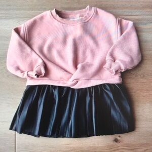 Pink and Black Kids Sweatshirt Dress